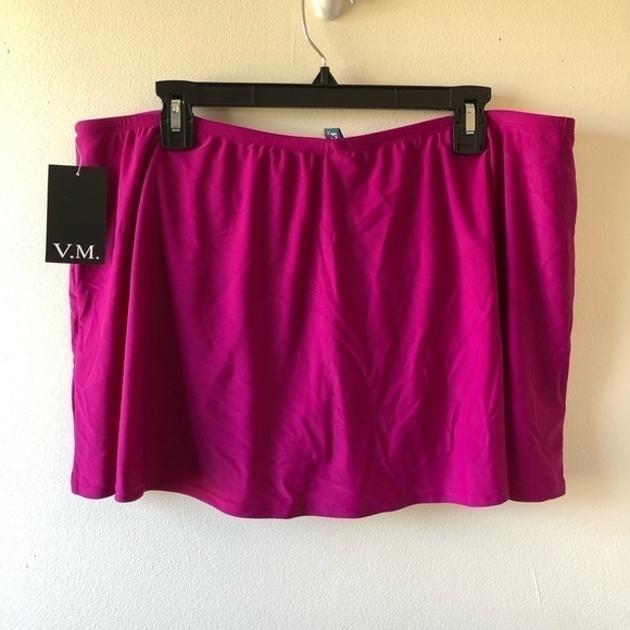 VM Plus Size Bright Pink Skort Swim Cover Up 20W - Picture 2 of 8